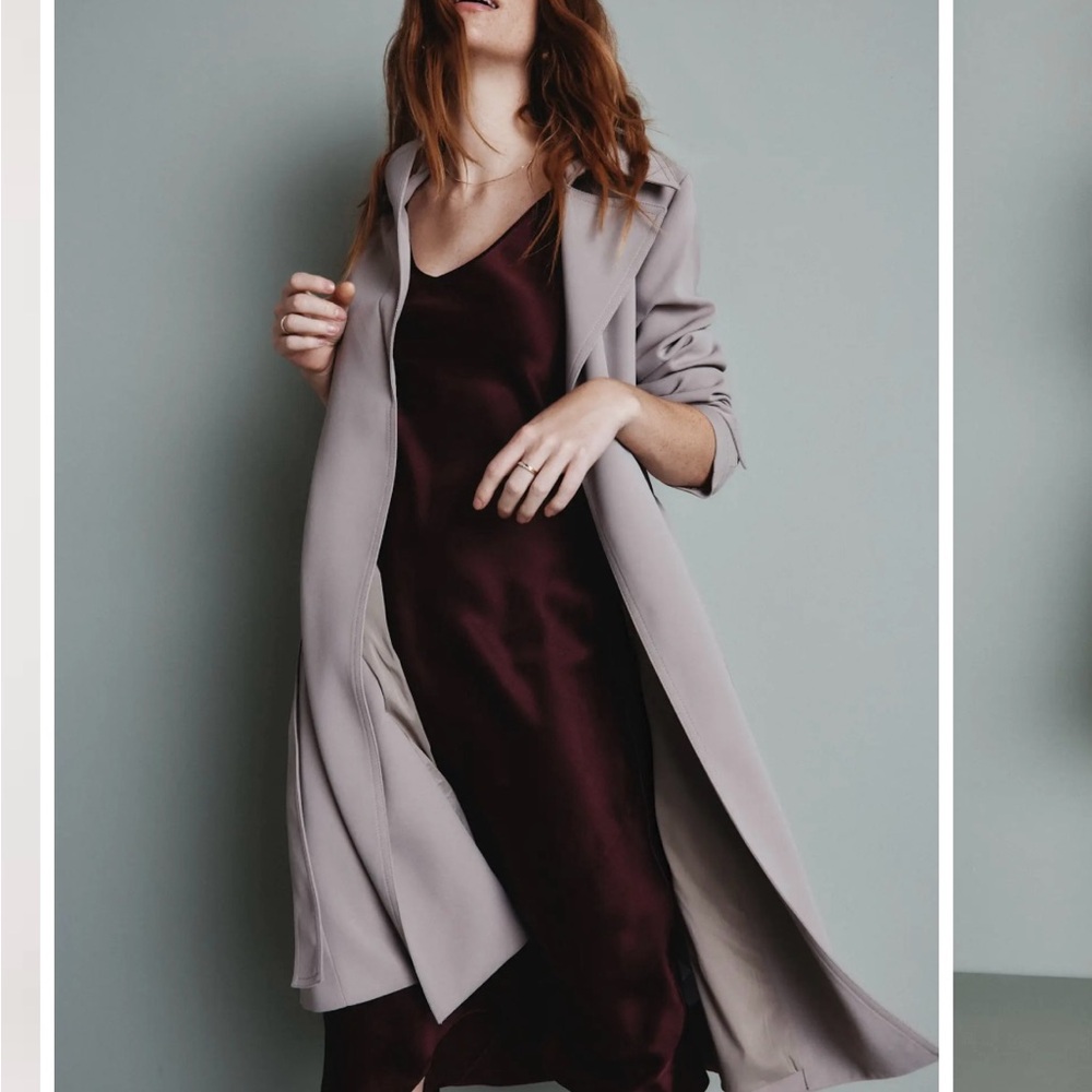 Quince Burgundy Silk Slip Dress - Picture 2 of 10